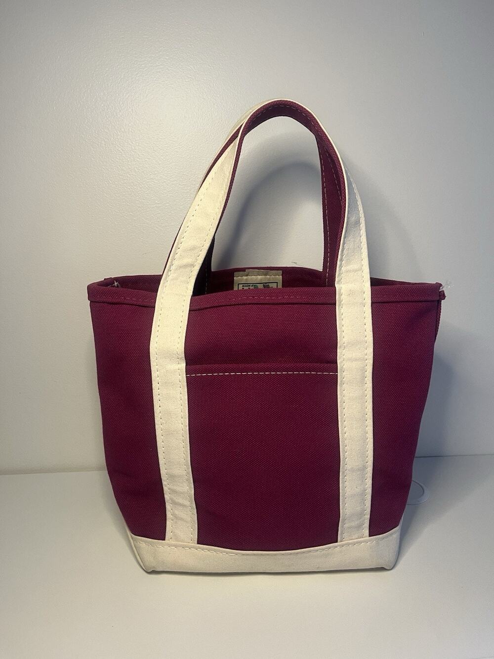 Vintage L.L. Bean Boat & Tote Two Tone Purple Wine RARE Made in USA EUC 90s VTG